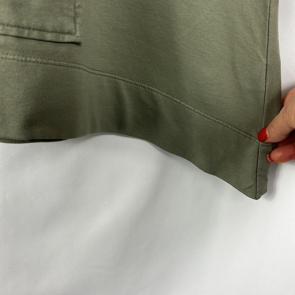 Focus Casual Life popover cowl neck kangaroo pocket long sleeve top Sz M Green - Picture 9 of 11